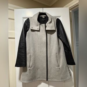 club monaco two tone grey and black coat